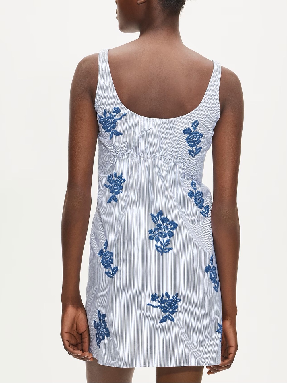 NWT J.Crew Tall Scoopback Mini Dress in Embroidered Floral Stripe - Picture 2 of 7